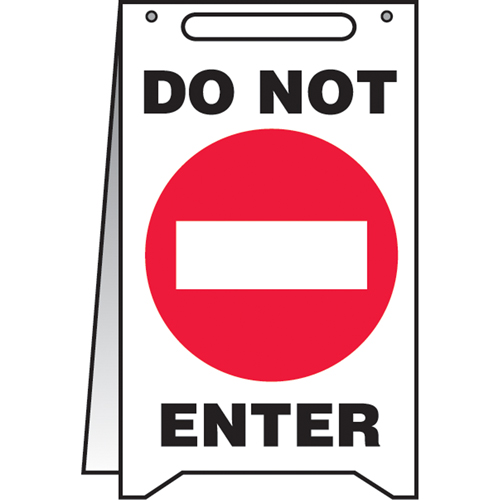 Accuform NMC PFR225 "Do Not Enter" Fold-Ups Sign, English with Pictogram