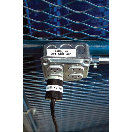 Brady M21-750-595-WT Indoor/Outdoor Label Tape, Vinyl, 0.75" L x 252" H, Black on White