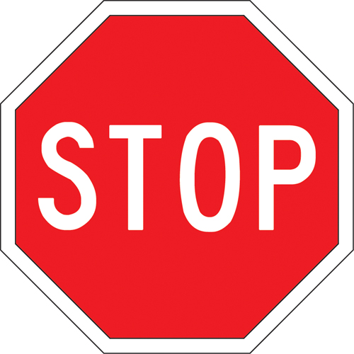 Accuform NMC MVHR475VA "Stop" Sign, 24" x 24", Aluminum, English with Pictogram