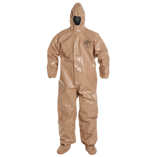 Dupont Personal Protection C3128T-2X Combinaison de protection Tychem 5000 avec capuchon, 2T-Grand, Brun