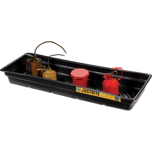 Justrite 28715 EcoPolyBlend Spill Tray, 46" L x 16" W x 5.5" H, 12 gal. Spill Capacity