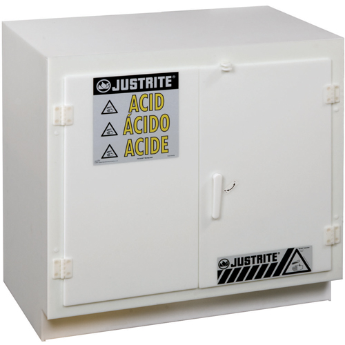 Justrite 24010 Solid Polyethylene Acid Cabinets, 6 x 0.66043 Gal., 36" x 35.75" x 21.75"