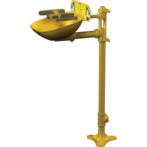 Bradley S19214FW Halo Face/Eyewash Stations, Pedestal Installation, Plastic Bowl