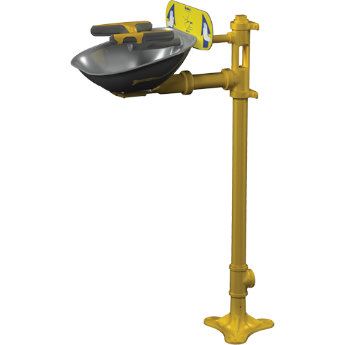 Bradley S19214Y Halo Face/Eyewash Stations, Pedestal Installation, Stainless Steel Bowl