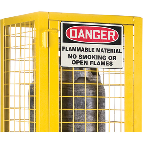 KLETON SEB838 CSA-Compliant Gas Cylinder Safety Cabinet, 2 Cylinder Capacity, 17" W x 17" D x 69" H, Yellow