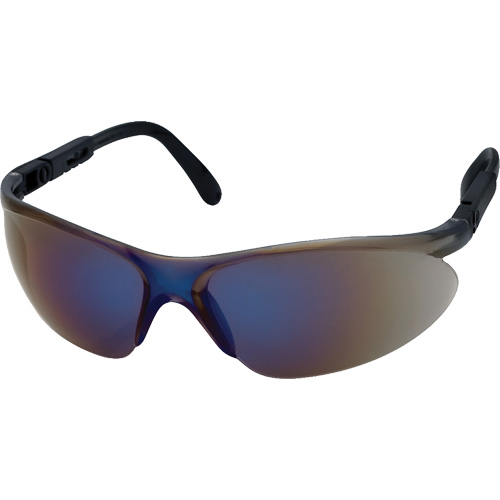 Dentec 12E93204 Lunettes de s&eacute;curit&eacute; CNC avec branches ajustables, Lentille Miroir bleu, Anti-&eacute;gratignures, ANSI Z87+/R&eacute;pond ou surpasse la norme CSA Z94.3