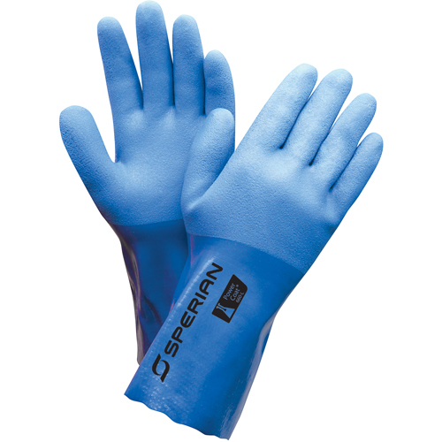 PIP Global Safety 660-L Triple Dip Glove, Size Large/9, 12" L, PVC, Flock-Lined Inner Lining, 35-mil
