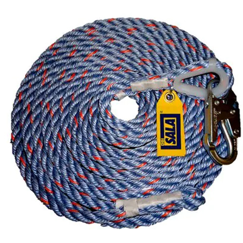3M DBI Sala Fall Protection 1202794C Rope Lifeline with Snap Hook, Polyester/Polypropylene