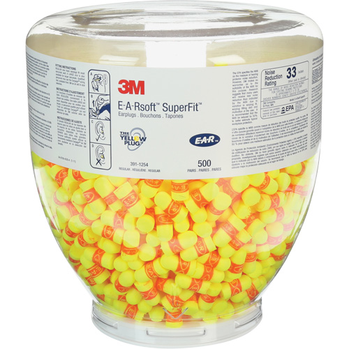 3M 391-1254 Refill E-A-Rsoft SuperFit One Touch Earplugs, Bulk - Canister