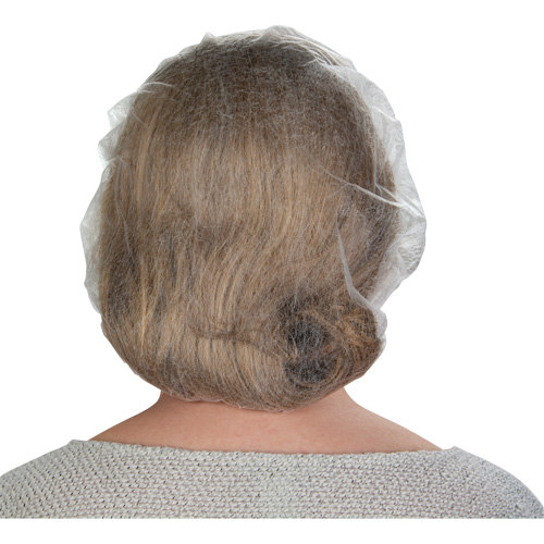 Zenith Safety Products SEC376 Non-Woven Bouffant Caps, Polypropylene, 21"/Large, White