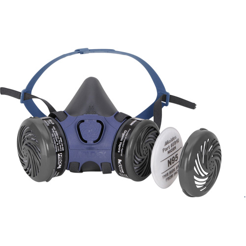 Moldex 7112 Respirateur &agrave; demi-masque 7000 pr&eacute;-assembl&eacute; pour la peinture pulv&eacute;ris&eacute;e/pesticides, &eacute;lastom&egrave;re/Thermoplastique, Moyen