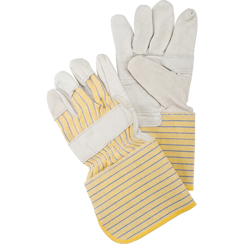 Zenith Safety Products SEC594 Patch Palm Fitters Gloves, Large, Grain Cowhide Palm, Cotton Inner Lining