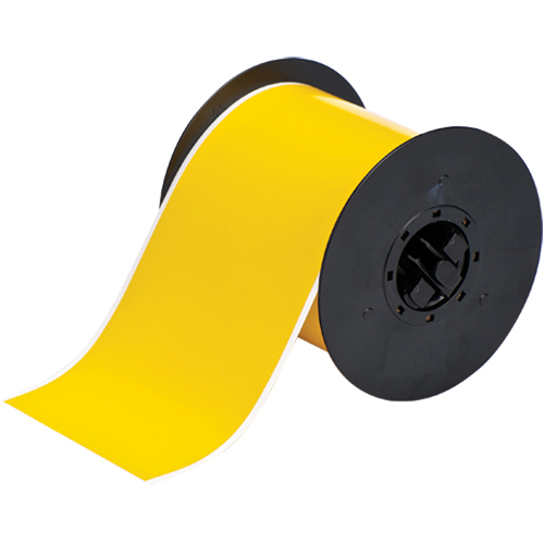 Brady B30C-4000-595-YL Ruban B-595 pour usage int&eacute;rieur/ext&eacute;rieur, Vinyle, Jaune, Largeur de 4"