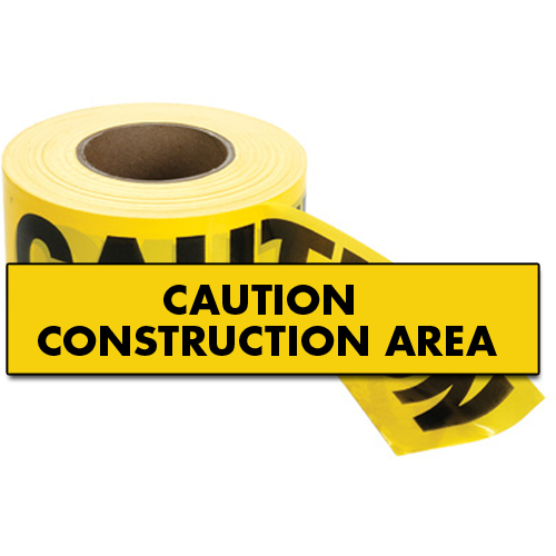 C.H. Hanson 16009 Standard Barricade Tape, English, 3" W x 1000' L, 2 mils, Black on Yellow