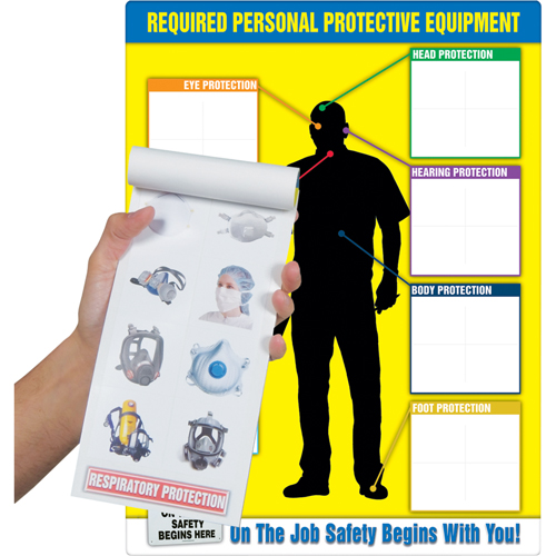 Accuform NMC PPE248 Tableau PPE-ID et livret d'&eacute;tiquettes