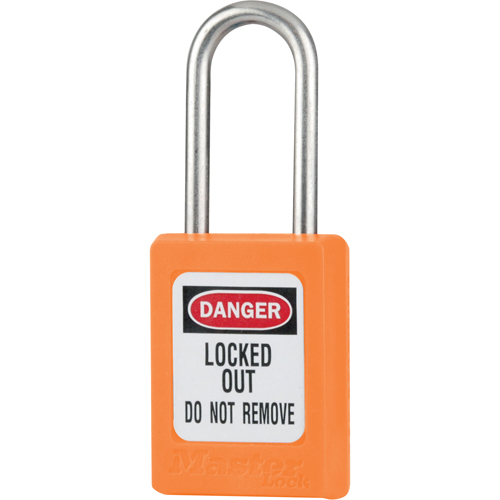 Master Lock S31ORJ Cadenas de s&eacute;curit&eacute; S31 Zenex, Orange, Cl&eacute;s diff&eacute;rentes, Thermoplastique, Largeur de 1-3/8"