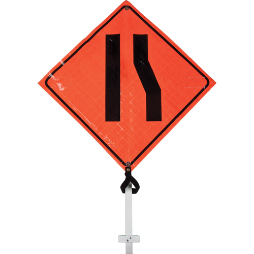 Signel ER665F48TD2102D Narrow Road Pole Sign, 24" x 24", Vinyl, Pictogram
