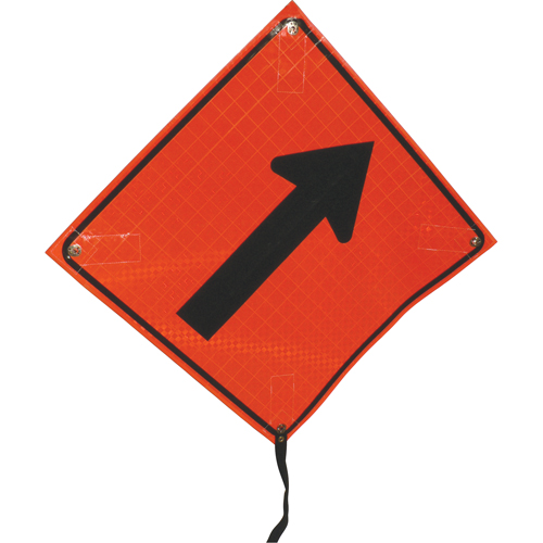 Signel ER6645T120 Right Diagonal Arrow Rolled Sign, 24" x 24", Vinyl, Pictogram