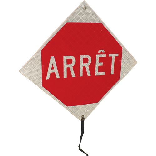 Signel ER6623P10 Panneau de circulation enroulable  Arr&ecirc;t , 24" x 24", Vinyle, Français