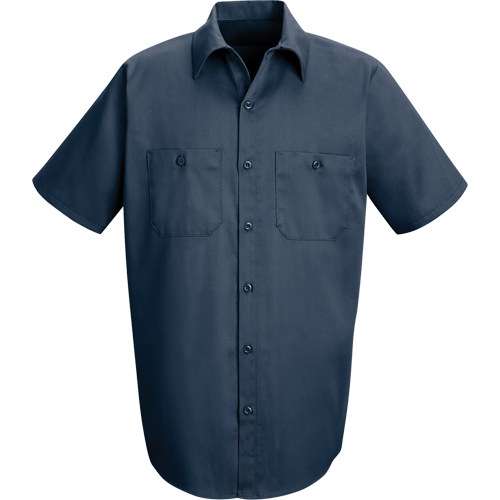 Red Kap SP24NV-SS-5XL Industrial Solid Work Shirts, Men's, 5X-Large, Navy Blue