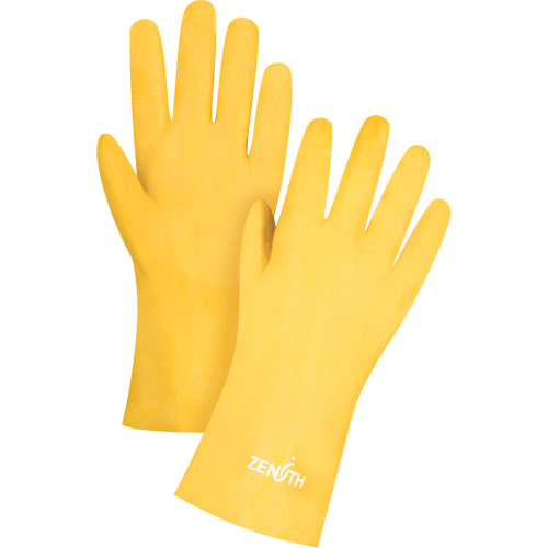 Produits de sécurité Zenith SEE797 Gants &agrave; fini rugueux et r&eacute;sistants aux produits chimiques, Taille 9, 12" lo, PVC, Doublure en Interlock, 47-mil