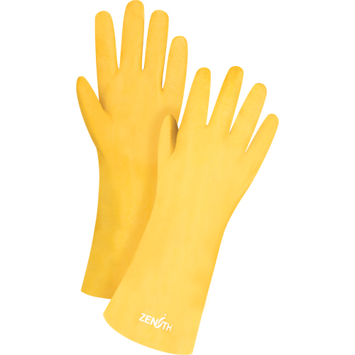 Produits de sécurité Zenith SEE798 Gants &agrave; fini rugueux et r&eacute;sistants aux produits chimiques, Taille 9, 14" lo, PVC, Doublure en Interlock, 47-mil