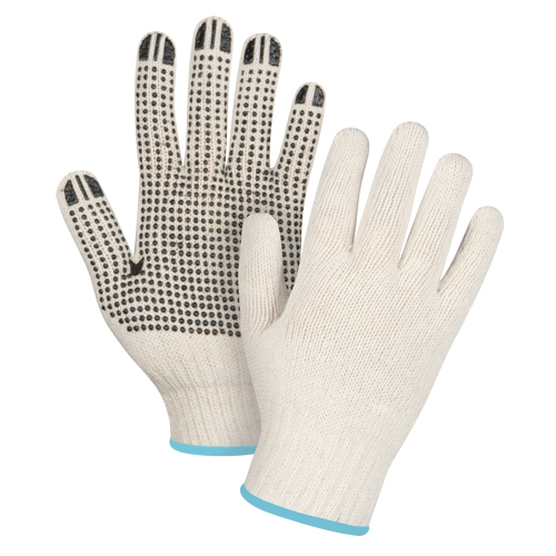 Produits de sécurité Zenith SDS947 Gants légers tricotés à pois, Poly/coton, Un côté, Calibre 7, T-Grand