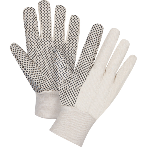 Zenith Safety Products SEE947 Cotton Canvas Dotted Palm Gloves, 8 oz., Small