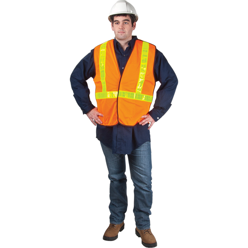 Produits de sécurité Zenith SEF098 Veste de s&eacute;curit&eacute; pour la circulation d&eacute;tachable en cinq points, Orange haute visibilit&eacute;, Grand, Polyester