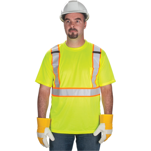 Produits de sécurité Zenith SEF109 T-shirt conforme &agrave; la CSA, Polyester, Moyen, Jaune lime haute visibilit&eacute;