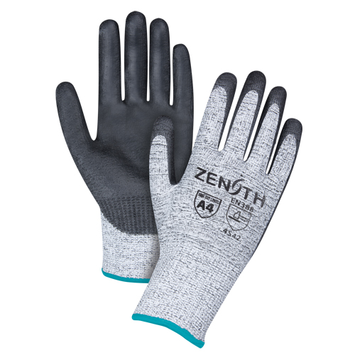 Produits de sécurité Zenith SEF169 Gants &eacute;lastiques sans coutures r&eacute;sistants &agrave; la coupe, Taille T-Grand/10, Calibre 13, Rev&ecirc;tement Polyur&eacute;thane, Enveloppe en PEHP, ANSI/ISEA 105 niveau 4/EN 388 niveau 5