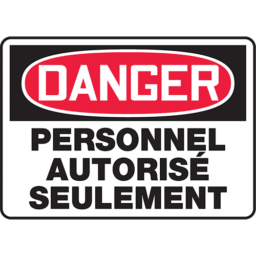 Accuform NMC FRMADM130VP Enseigne  Personnel autoris&eacute; seulement , 7" x 10", Plastique, Français