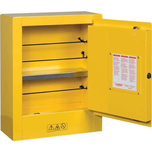 Justrite 890200 Sure-Grip&reg; EX Mini Flammable Safety Cabinet, 2 Gal., 1 Door, 17" W x 22" H x 8" D