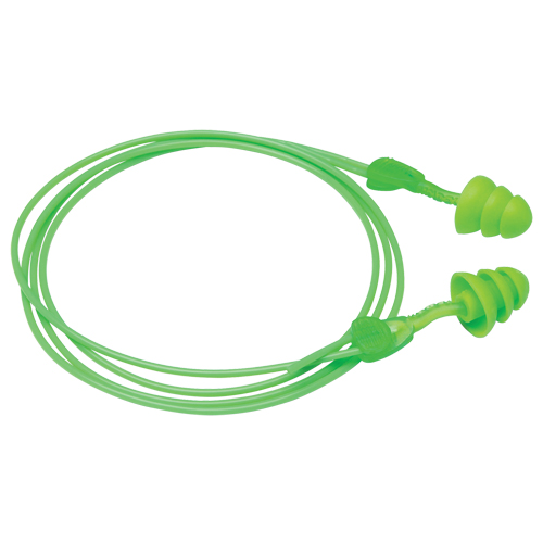 Moldex 6445 Glide&reg; Trio Reusable Earplugs, Corded, Bulk - Loose, 27 dB NRR, One-Size