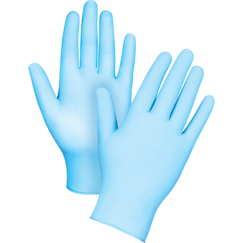 Produits de sécurité Zenith SGX019 Gants tactiles jetables de calibre m&eacute;dical, Petit, Nitrile/vinyle, 4,5 mils, Sans poudre, Bleu, Classe 2