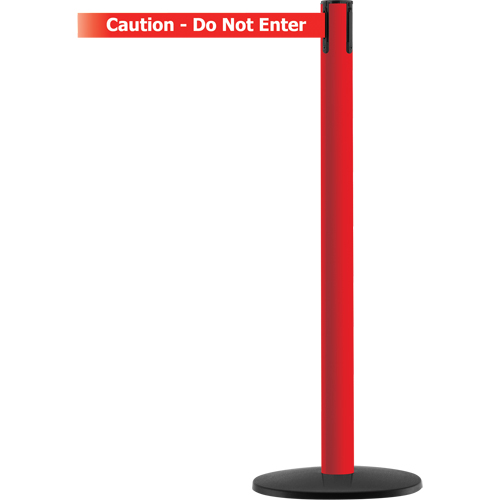 Tensator 889B3321STDNORGXC Advance TensaBarrier&reg; Barrier Post, Steel, 36" H, White/Red Tape, 7.5' Tape Length