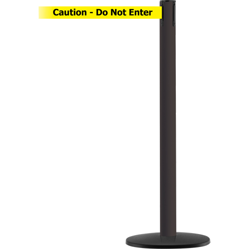 Tensator 889B3333STDNOYAXC Advance TensaBarrier&reg; Barrier Post, Steel, 36" H, Black/Yellow Tape, 7.5' Tape Length