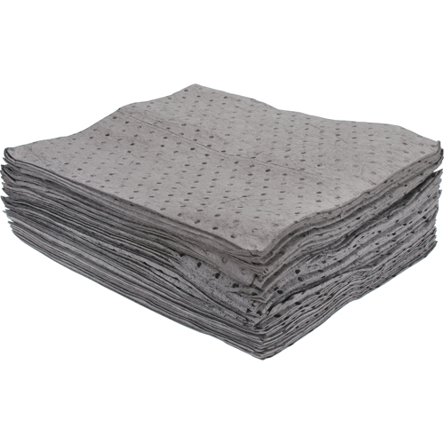 Produits de sécurité Zenith SEH961 Feuilles absorbantes li&eacute;es de premi&egrave;re qualit&eacute;, Universel, 15" x 17", 15 gal. d'absorption