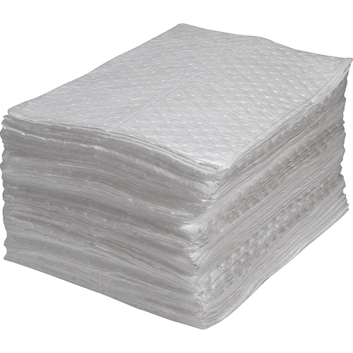 Produits de sécurité Zenith SEI977 Feuilles absorbantes en fibres fines de premi&egrave;re qualit&eacute;, Huile seulement, 15" x 17", 30 gal. d'absorption