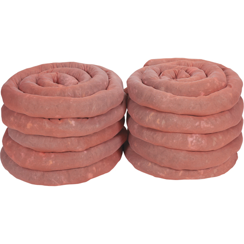 Produits de sécurité Zenith SEI004 Remblais tubulaires absorbants, Mati&egrave;res dangereuses, Absorption 45 gal., 3" la x 10' lo, Pqt de 10