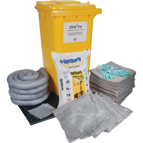 Zenith Safety Products SEI197 Premium Spill Kit, Universal, Bin, 63 US gal. Absorbancy
