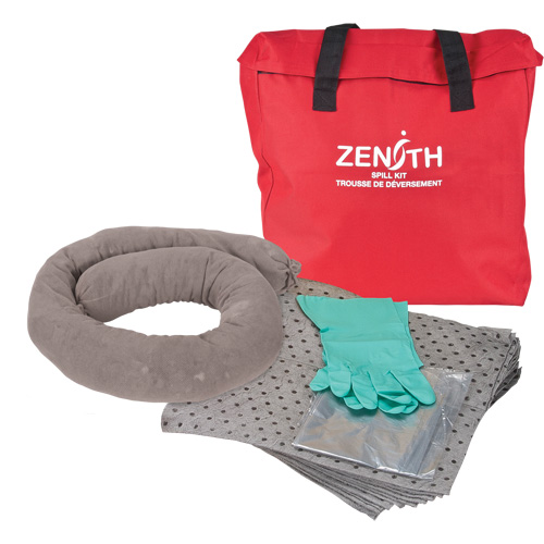 Produits de sécurité Zenith SHP028 Trousse &eacute;conomique de lutte contre les d&eacute;versements, Universel, Sac, Absorbance de 5 gal. US