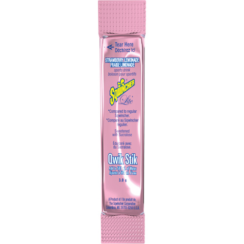 Dentec 11060453-SL Sqwincher&reg; ZERO&reg; Qwik Stik Rehydration Drink, Single Serve, Strawberry lemonade