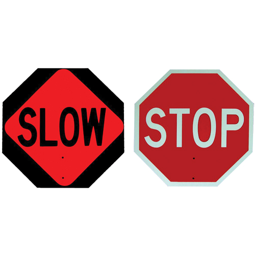 CCI Canada 03-852 Panneau de signalisation &agrave; deux c&ocirc;t&eacute;s  Stop/Slow 