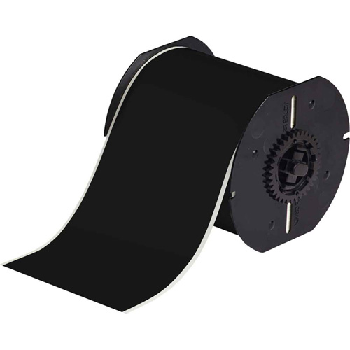 Brady B30C-4000-595-BK Indoor-Outdoor Label Printer Tape, Vinyl, Black, 4" Width