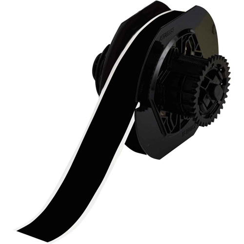 Brady B30C-1125-595-BK Indoor-Outdoor Label Printer Tape, Vinyl, Black, 1.125" Width