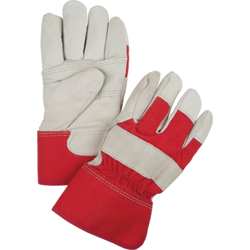 Produits de sécurité Zenith SEI681 Gants d'ajusteur rouge & blanc doubl&eacute;s pour l'hiver, Grand, Paume en Cuir fleur de vache, Doublure en Boa