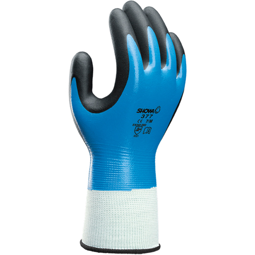 Showa 377M-07 377 Gloves, 7/Medium, Foam Nitrile Coating, 13 Gauge, Nylon Shell