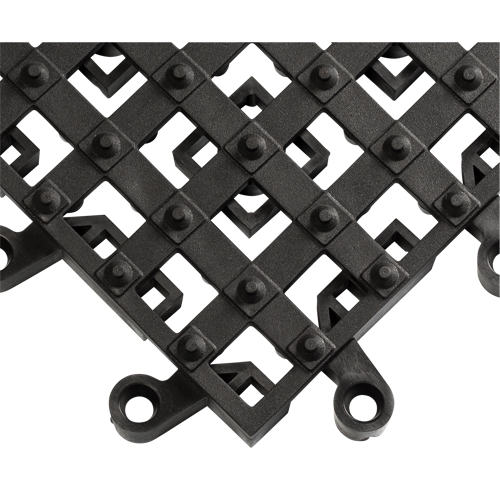 Wearwell 553.78X18X18BK-CS10 Tapis ErgoDeck avec crampons antid&eacute;rapants int&eacute;gr&eacute;s No 553, PVC, 1-1/2' la c, 1-1/2' lo, 7/8" &eacute;paisseur, Noir