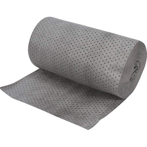 Produits de sécurité Zenith SEI968 Rouleaux absorbants en fibres fines de calibre industriel, Poids moyen, 150' lo x 30" la, Absorption 50 gal.